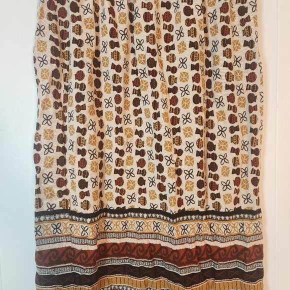 Vintage Made In USA Midi Length Pull-on Skirt Size Medium Tribal Africa Boho - Picture 6 of 16